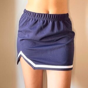 Navy Blue Athletic Skirt with White Trim